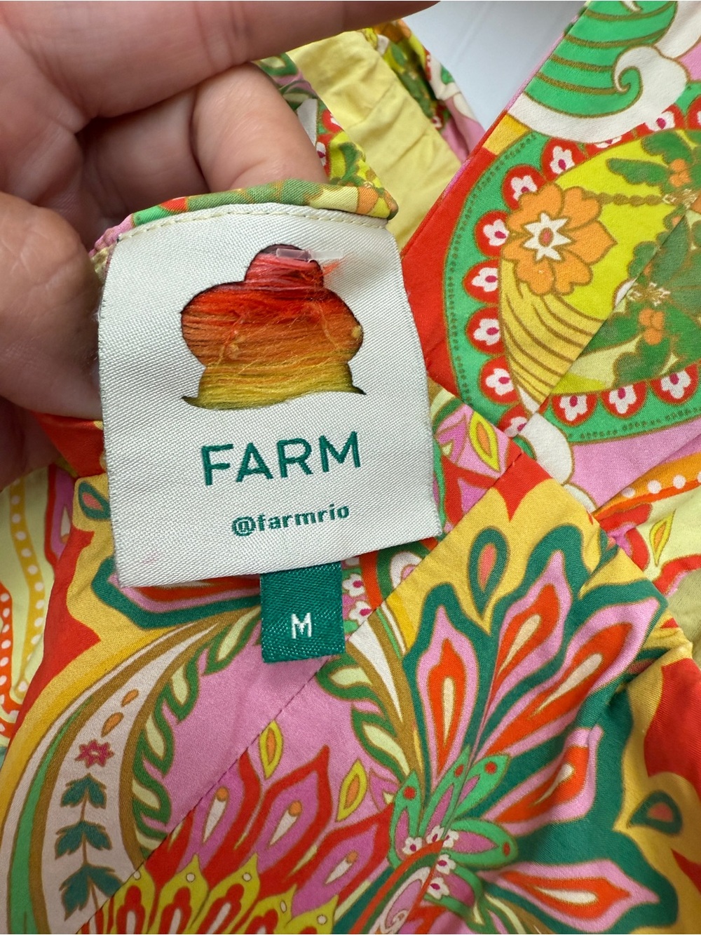 Farm Rio One-Shoulder Tiered Dress size Medium Like New - Picture 12 of 16